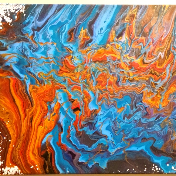 16x20 Marble Fluid Art - Picture 1 of 2